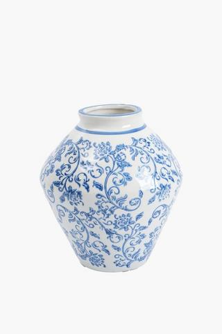 Delft Belly Vase, 20.5x22.5cm