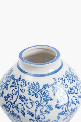 Delft Belly Vase, 20.5x22.5cm