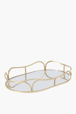 Metal Mirror Decor Tray, 30x5cm