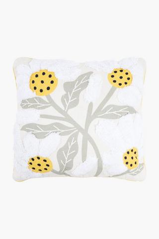 Textured Daisies Scatter Cushion, 50x50cm