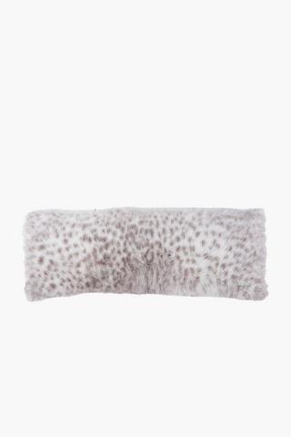 Faux Fur Leopard Scatter Cushion, 30x80cm