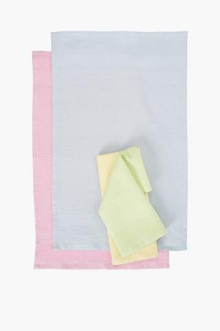 4 Pack Waffle Tea Towel Set