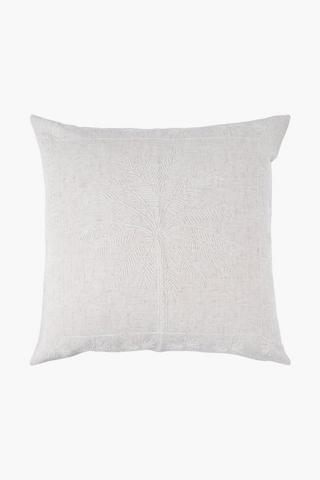 Premium Cotton Palm Embroidered Scatter Cushion, 60x60cm