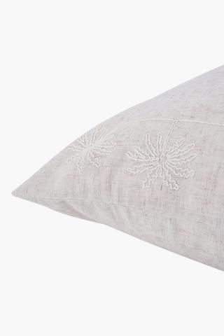 Premium Cotton Palm Embroidered Scatter Cushion, 60x60cm