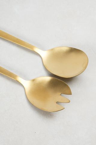 2 Pack Brushed Metal Salad Server Set
