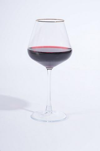 Frosted Metallic Rim Wine Glass