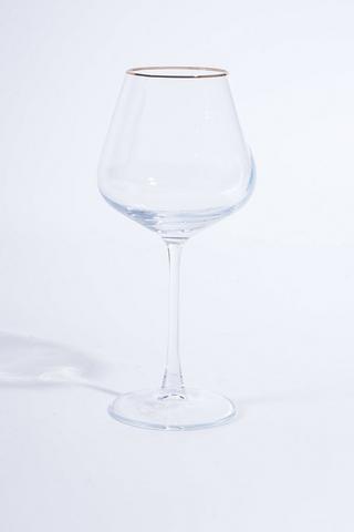 Frosted Metallic Rim Wine Glass