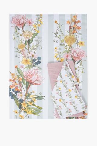 3 Pack Kathy Protea Teatowel Set