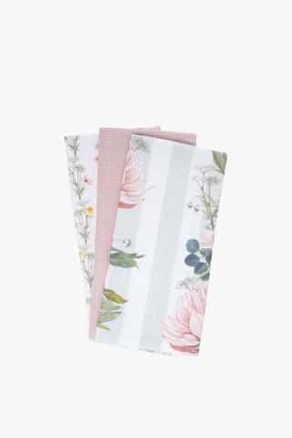 3 Pack Kathy Protea Teatowel Set