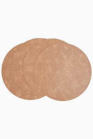 4 Pack Round Pu Placemats