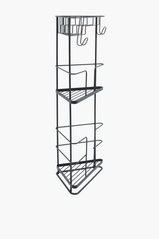 3 Tier Powder Coated Corner Bathroom Storage Tower