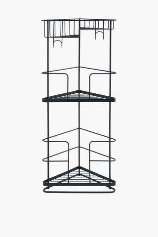 3 Tier Powder Coated Corner Bathroom Storage Tower