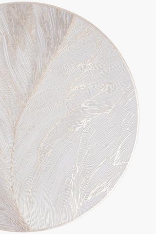 4 Pack Round Lurex Leaf Placemats