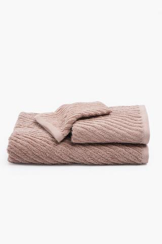 3 Pack Cotton Jacquard Diagonal Stripe Multi Towel Set