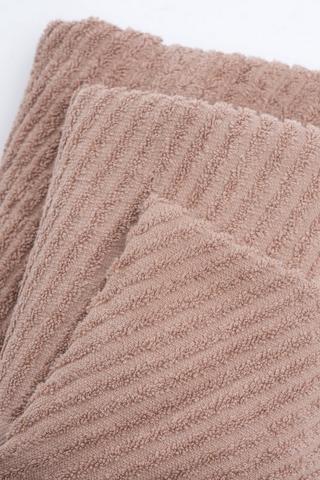 3 Pack Cotton Jacquard Diagonal Stripe Multi Towel Set