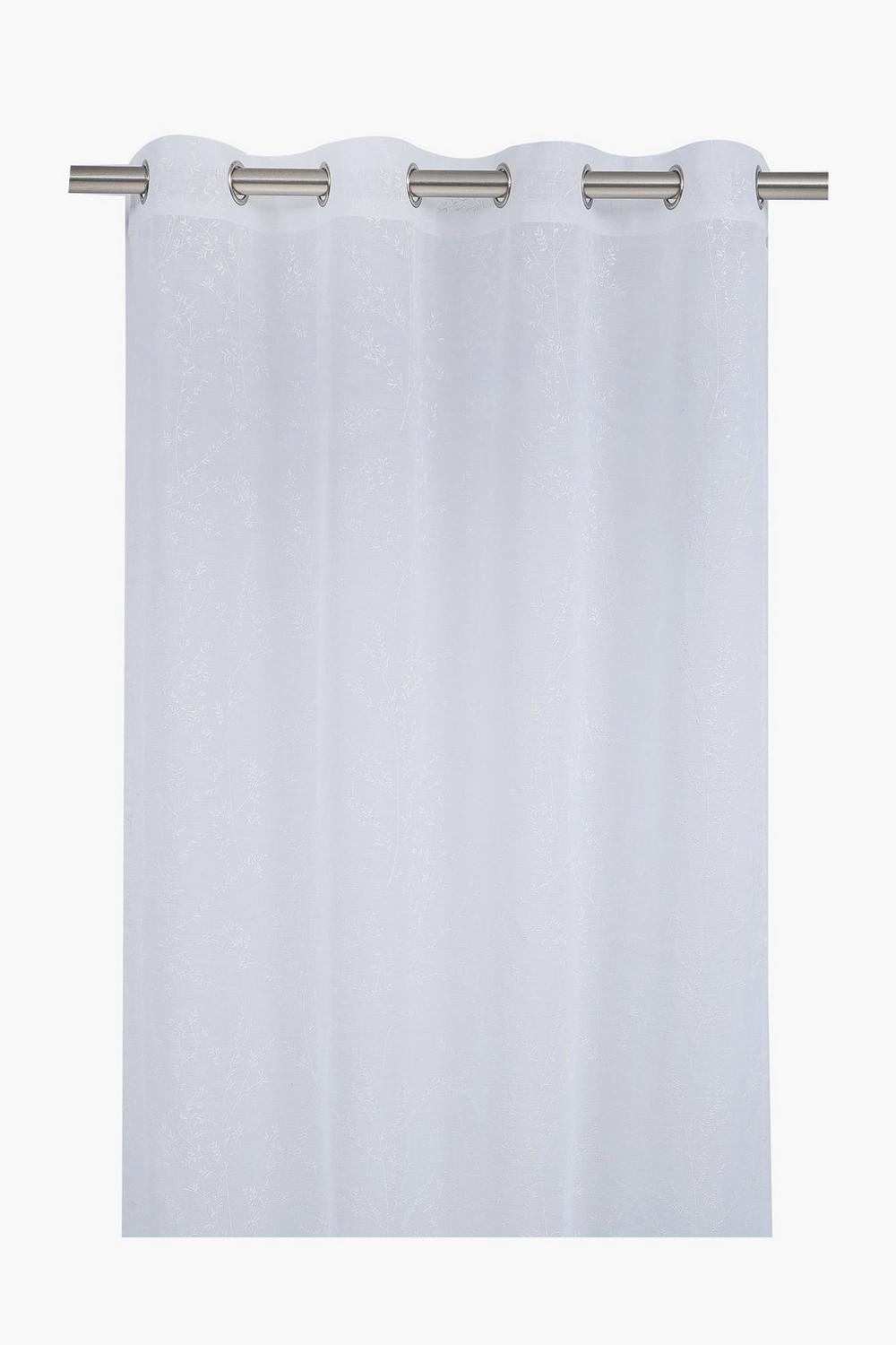 Eyelet Sheer Pastel Floral Curtain, 140x225cm