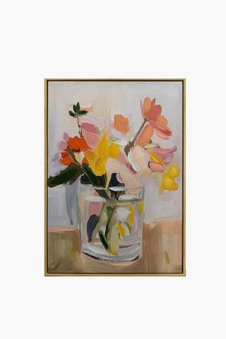 Hand Painted Flowers In Vase Canvas, 50x70cm