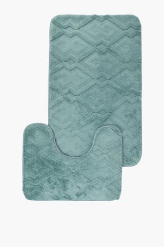 2 Piece Foam Zig Zag Bath Mat Set