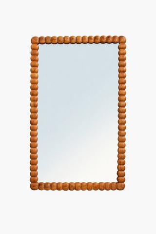Beaded Mangowood Mirror, 60x100cm