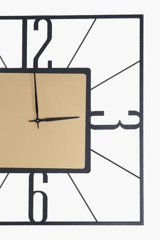 Classic Metal Square Clock, 60cm