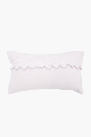 Check Scallop Scatter Cushion, 30x50cm