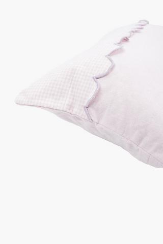 Check Scallop Scatter Cushion, 30x50cm