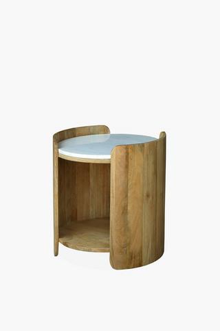 Marble Mangowood Side Table