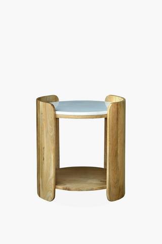 Marble Mangowood Side Table