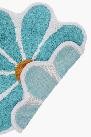 Cotton Shaped Daisy Bath Mat, 70x70cm