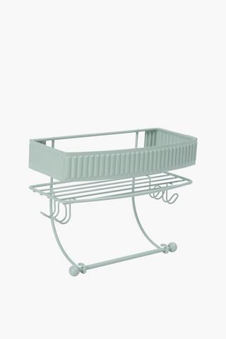 Metal Ribbed 1 Tier Shower Caddy