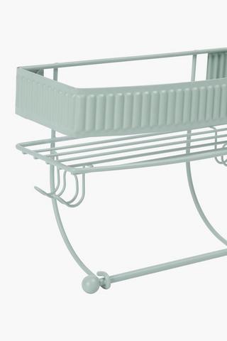 Metal Ribbed 1 Tier Shower Caddy