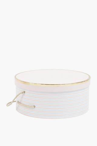 Round Stripe Foil Gift Storage Box Large