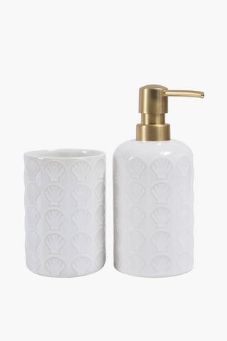 Ceramic Glazed Shell Soap Dispenser