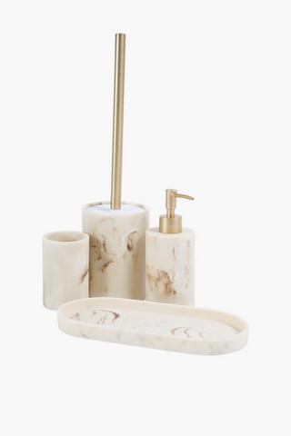 Polyresin Marble Toilet Brush Set