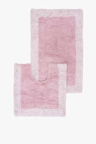 2 Piece Mingle Square Bath Mat Set