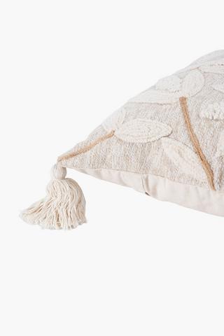 Embroidered Sandy Leaves Scatter Cushion, 40x60cm