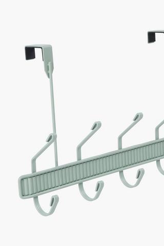 Metal Ribbed Over The Door 5 Hook