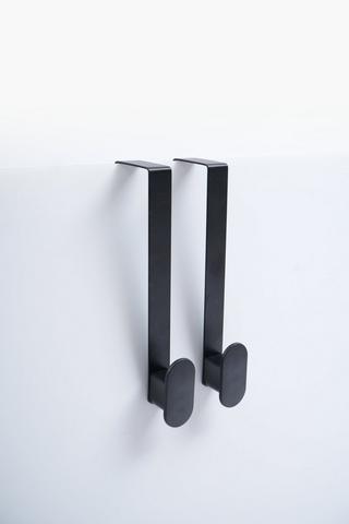 2 Pack Over The Door Powder Coated Hooks