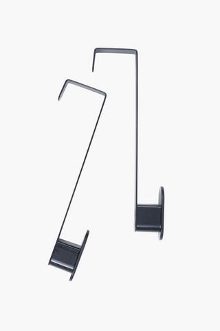 2 Pack Over The Door Powder Coated Hooks