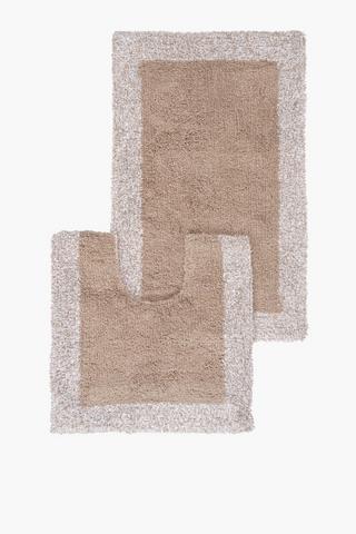 2 Piece Mingle Square Bath Mat Set