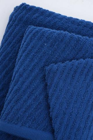 3 Pack Cotton Jacquard Diagonal Stripe Multi Towel Set