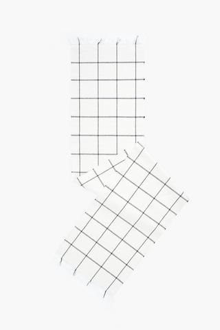 Woven Check Table Runner