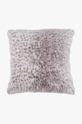 Faux Fur Leopard Scatter Cushion, 60x60cm