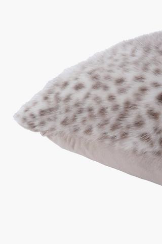 Faux Fur Leopard Scatter Cushion, 60x60cm