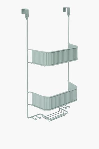 Metal Ribbed 2 Tier Shower Caddy