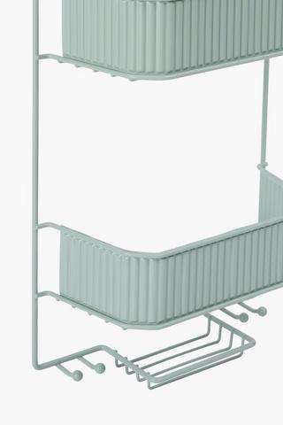 Metal Ribbed 2 Tier Shower Caddy