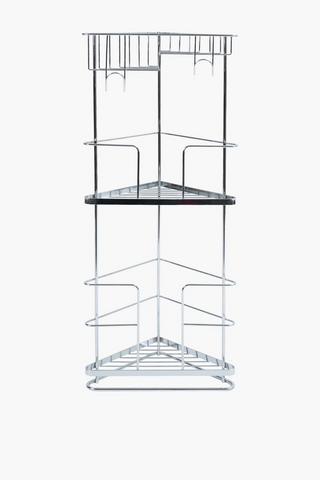 3 Tier Corner Chrome Storage Tower
