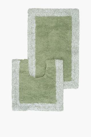 2 Piece Mingle Square Bath Mat Set
