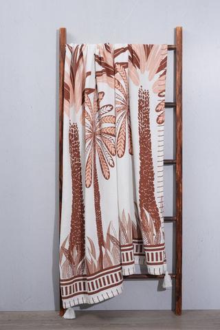 Cotton Printed Palm Throw, 140x180cm