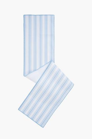 Printed Stripe Embroidered Table Runner